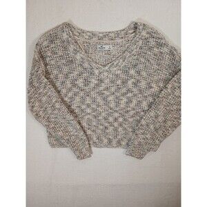 Hollister Women's Cream Long Sleeve Sweater Size Small
